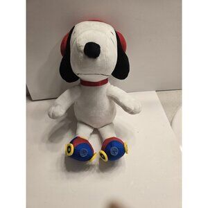 Hallmark Peanuts Snoopy on Roller Skates Wearing Headphones Plush Stuffed NWT
